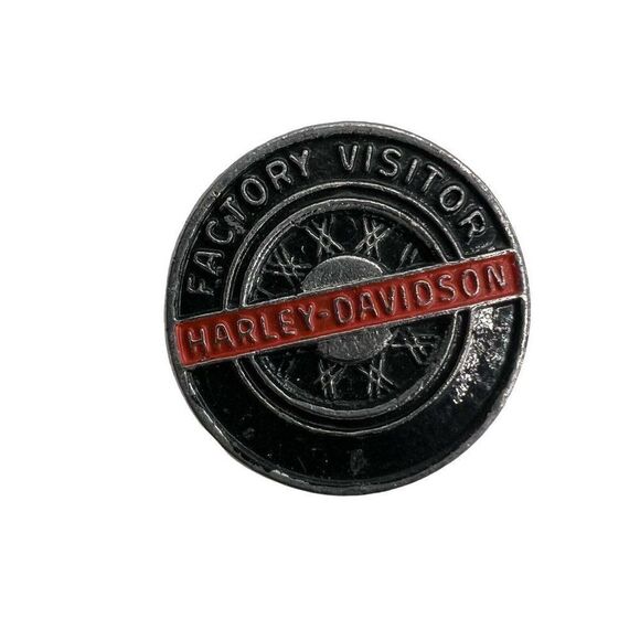Antique Vintage Harley Davidson Wheel Spoke Factory Visitor Collectible Pin SEE